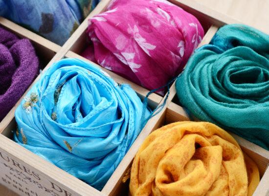 Arbemu - Scarf -wooden-box-different-colorful-scarves-, supplier, wholesaler, in Turkey, Turquie, Türkei