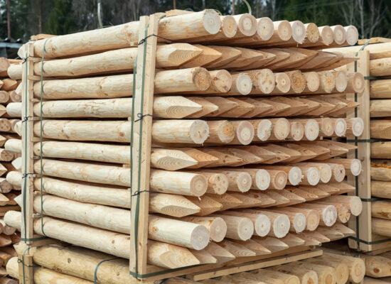 Lumber timber wood stakes support plant fence pole impregnated Turkiye Turkey manufacturer Exporter