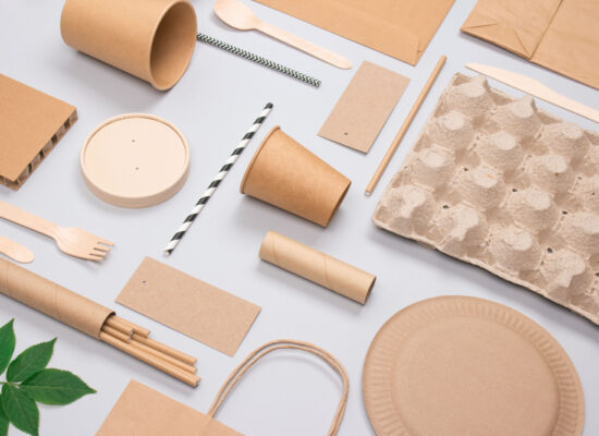 Arbemu, cardboard packaging - flat-lay-composition-set-ecofriendly-tableware- supplier, manufacturer, in Turkey, Turkei, Turquie