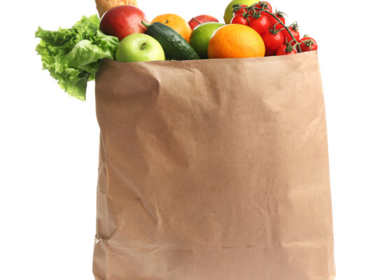 Arbemu, cardboard packaging - paper-bag-different-groceries-on-white - supplier, manufacturer, in Turkey, Turkei, Turquie