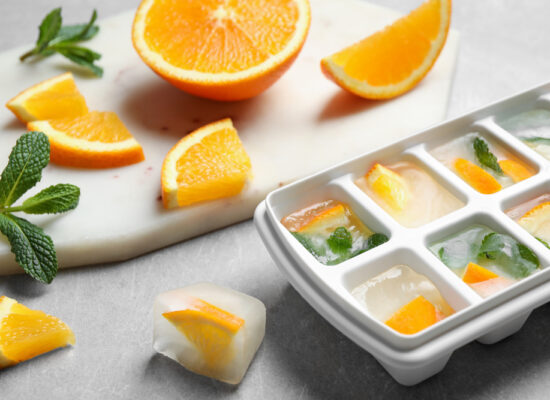 Arbemu, kitchen equipment - plastic kitchenware - ice-cubes-orange-mint-on-light, manufacturer, in Turkey, Turkei, Turquie