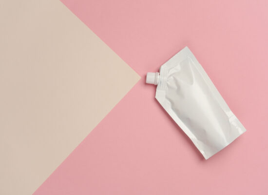 Arbemu, pouch, white-doypack-on-pink-background, supplier, manufacturer, trader in Turkey